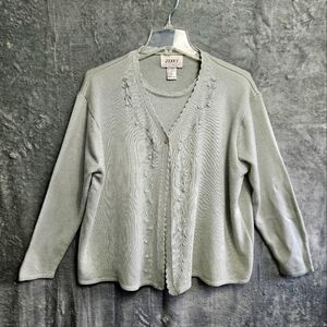 Jenny vintage Women's sz 1X sweater Layered pale green